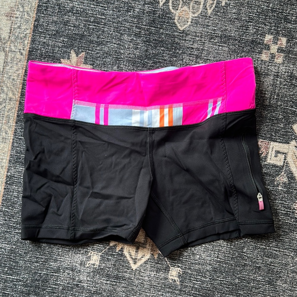 Women's Black and Pink Shorts